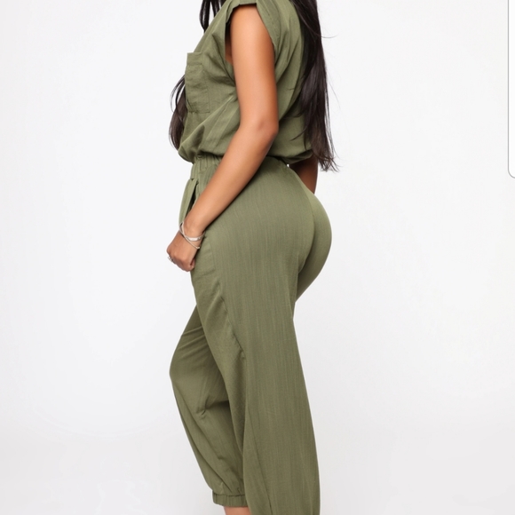 Mariel Utility Jumpsuit - Olive - Picture 3 of 3